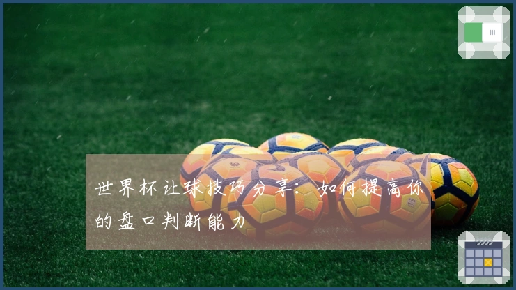 世界杯让球技巧分享：如何提高你的盘口判断能力